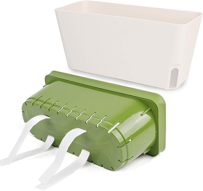 OurWarm Windowsill Herb Planter Box Indoor Set of 3, 10.5 Inch Self Watering Planter Pots with Visual Water Level Window, Modern Plastic Plant Pots for Herbs, Vegetables, Succulents Plants