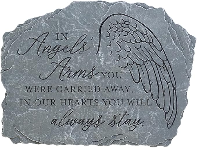 Carson Decorative in Angels' Arms Memorial Garden Stone for Loss of Loved One - Sympathy Gift for Funeral - Remembrance Stepping Stone for Indoor Outdoor Home Decor