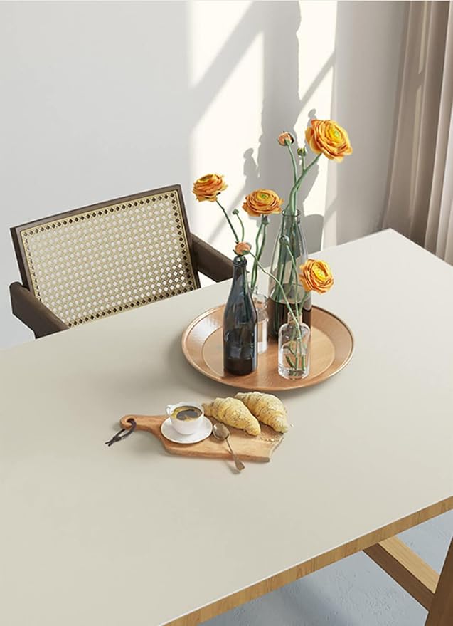 Dimoon 394''x15.7'' Cream Skin Peel and Stick Wallpaper Contact Paper Modern Self Adhesive Wall Paper Removable Renter Friendly Textured Solid Color Cabinet Vinyl Roll (394''x15.7'',Cream Skin)