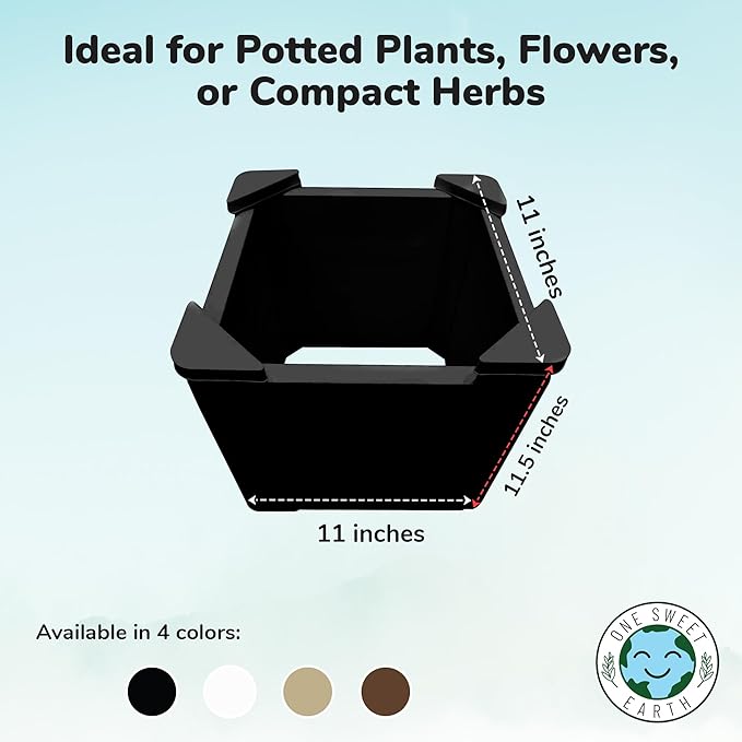 Raised Garden Bed - 1x1 ft Planter Box - Black HDPE - No Tools Needed - DIY Kit for Urban Gardening, Flowers, Herbs & Vegetables - Made in The USA - 2 Pack