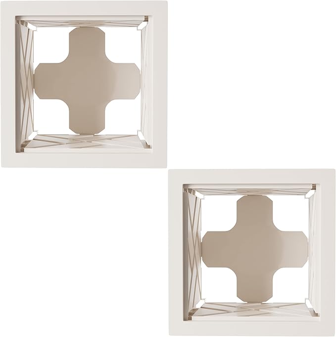 Lattice Design Planter Box 2-Pack – 14.75-Inch Decorative Outdoor Flower or Plant Pots – Front Porch, Patio, and Garden Decor by Pure Garden (White)