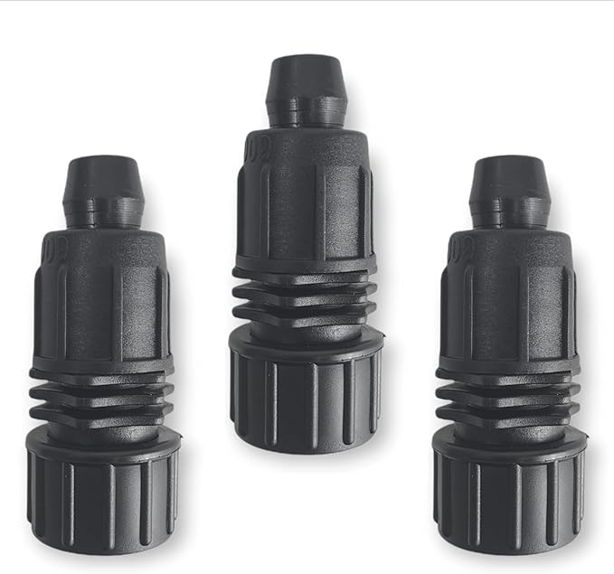 One Stop Outdoor USA Made 3-Pack 1/2 Inch Drip Irrigation Tubing to Faucet/Garden Hose Adapter - Reusable Connector Fittings for Most 17mm Rain Bird, Orbit, Dig, Toro 1/2 or 5/8 Tubing x 3/4" FHT