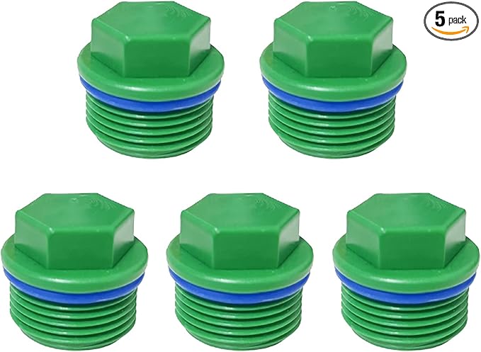 3/4” PT Male Threaded Pipe Plug, PPR Pipe End Caps and Plugs Fittings for Garden Irrigation Tubing Stopper RV Water Supply Lines Bulkhead Fitting (OD: 1 Inch)