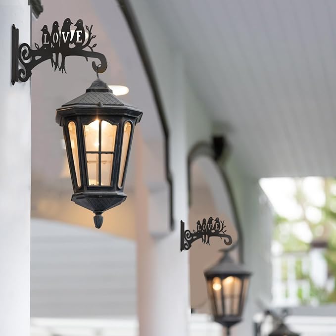 2-Pack Aesthetic Wall Plant Hanger Indoor and Outdoor – 10 Inch Metal Hanging Plant Bracket with Beautiful Bird Pattern – Anti Rust Plant Hooks for Hanging Plants, Bird Feeder, Wind Chime, Lantern