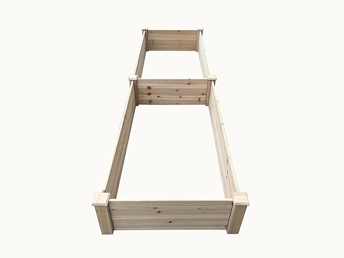 BTExpert 8ft x 2ft Horticulture Raised Garden Beds Elevated Planting Divisible Large Wooden Planter Box Kit Stand for Vegetable Herbs Flower Backyard Patio Balcony Bed Liner Outdoor Clear Natural Wood