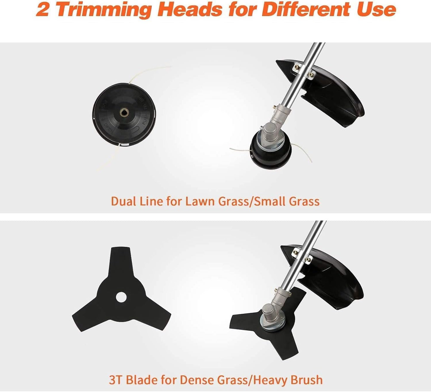 COOCHEER Weed Wacker 42.7cc, 2 in 1 Cordless Gas Powered Weed Eater, Gas Brush Cutter 2-Cycle String Trimmers Weed Wacker Straight Shaft Grass Edger Gas Grass Trimmer for Lawn and Garden Care Trimming