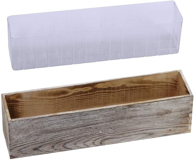 10 Pcs Plastic Planter Liners Clear Rectangular Plastic Liners for Flower Box Planter Window Box Planter 16.2" L x 3" W x 3.5" H for Indoor Outdoor Flower Arrangement Succulent Garden Windowsill Decor