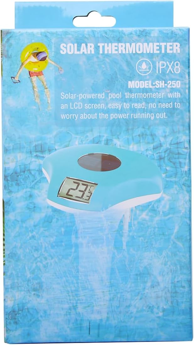 BALDR Pool Thermometer Floating Easy Read, IPX8 Waterproof, Solar Powered Digital Pool Thermometer with LCD Screen,Suitable for Swimming Pool/Hot Tub/Hot Spring/Aquarium (Purple)