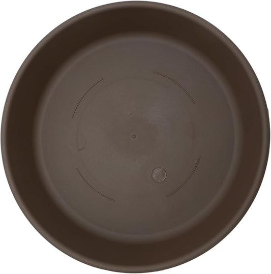 The HC Companies 6 Inch Round Plastic Classic Plant Saucer - Indoor Outdoor Plant Trays for Pots - 6.75"x6.75"x1.13" Chocolate