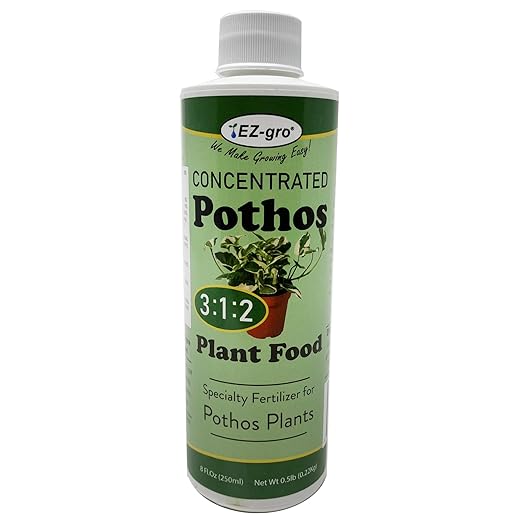Professional Liquid Pothos Fertilizer by EZ-gro | 3:1:2 Ratio of Concentrate Indoor Plant Fertilizer for Your Pothos Live Plant | 8 oz