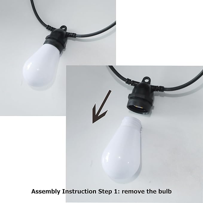 Outdoor LED String Lights 16.4 ft Waterproof Connectable Patio Lights with 10 Bulbs for Backyard Porch Garden Home Holiday Indoor Decoration (Multi-Colored)