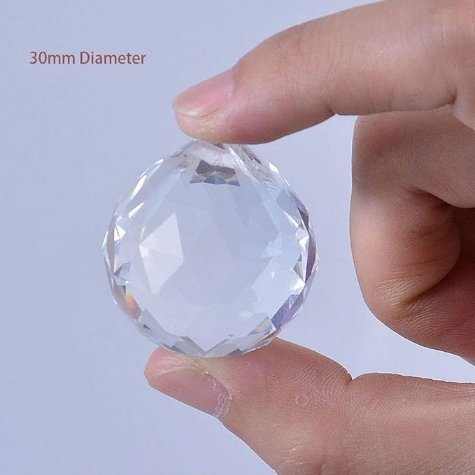 12 Pcs Crystal Ball Prism Suncatcher Rainbow Pendants Maker, 30mm Clear Glass Crystal Ball Prism,Hanging Crystals Prisms for Windows,for Feng Shui,for Home,Office,Garden Decoration