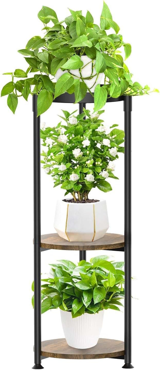 KMOTASUO 3 Tier Tall Metal Plant Stand, 35 Inch Plant Stands Indoor Outdoor, Rustproof Flower Pot Holder Display Rack for Corner Patio Garden Balcony Living Room