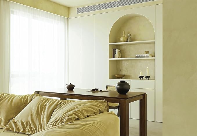 Dimoon 118''x15.7'' Beige Skin Peel and Stick Wallpaper Contact Paper Modern Self Adhesive Wall Paper Removable Renter Friendly Textured Solid Shelf Cabinet Vinyl Roll (118''x15.7'',Beige Skin)