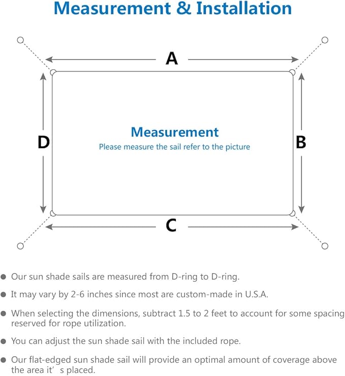 Eden's Decor Straight Flat-Edged Sun Shade Sail Rectangular 13' x 21' Beige UV-Blocking Outdoor Canopy Fabric Cloth Awning for Pergola Patio Garden Backyard Custom Size