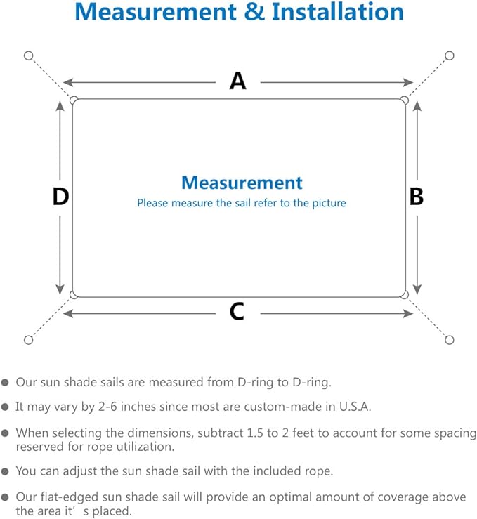 Eden's Decor Straight Flat-Edged Sun Shade Sail Rectangular 6' x 13' Wheat UV-Blocking Outdoor Canopy Fabric Cloth Awning for Pergola Patio Garden Backyard Custom Size
