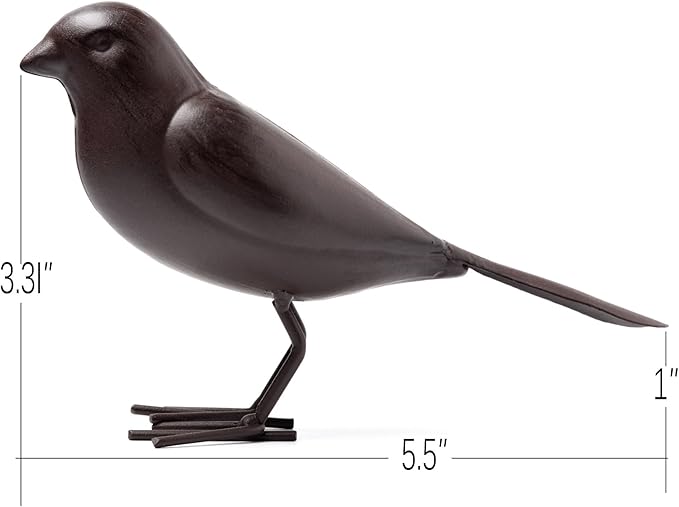 Decorative Small Nostalgia Style Cute Bird Art Iron Sculpture£¬ Figurine Home & Office & Garden Decoration, Rust/Brown (Carolina Wren)