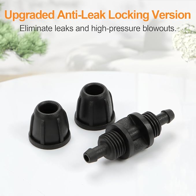 1/4 Inch Drip Irrigation Anti-leak Coupling Fittings, 25 Pieces 1/4'' Drip Line Barbed Locked Coupler Connectors for 1/4 Inch Irrigation Tubing for Garden Drip Systems