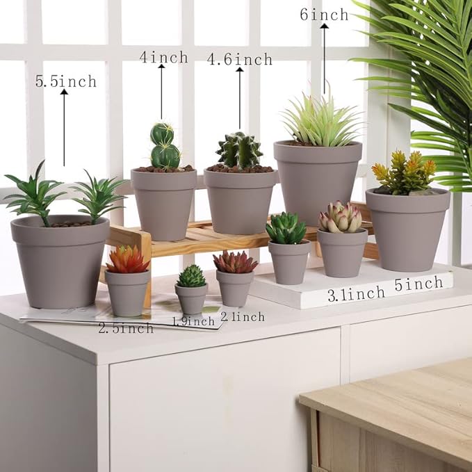 Yishang 36 pcs Small Mini Grey Clay Pots, 2.5'' Terracotta Pot Clay Ceramic Pottery Planter,Cactus Flower Terra Cotta Pots,Succulents Nursery Pots,with Drainage Hole,Great for Crafts,Wedding Favor