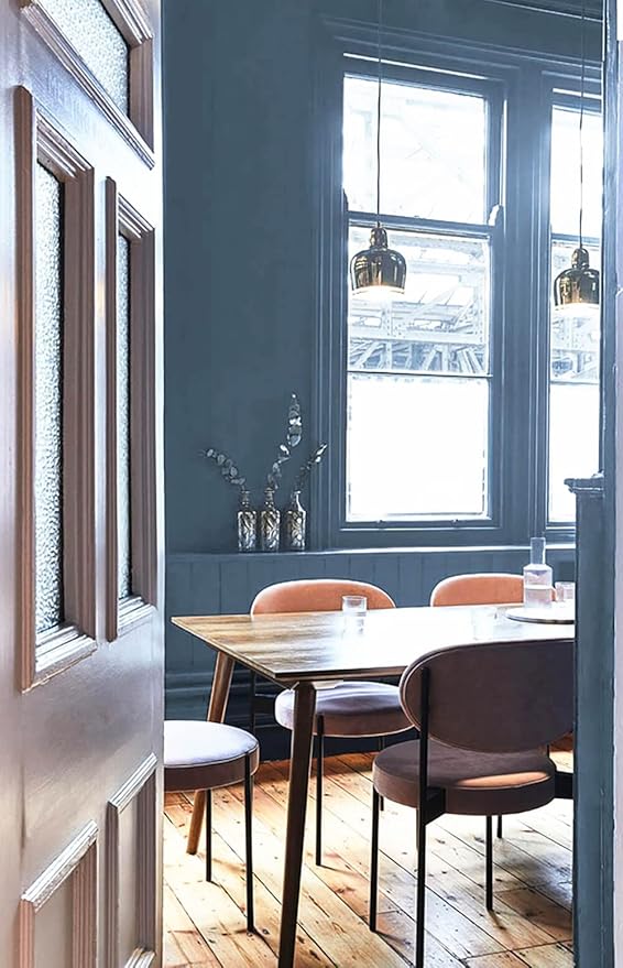 Dimoon 236''x23.6'' Blue Peel and Stick Wallpaper Contact Paper Modern Self Adhesive Wall Paper Removable Renter Friendly Textured Solid Color Shelf Cabinet Vinyl Roll (236''x23.6'',Blue Grey)