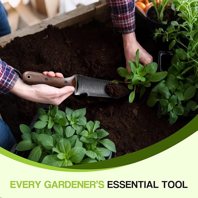 Gracfulcub Garden Knife for Weeding, Garden Tools with Sheath, Full-Tang Wood Handle, 7" Stainless Steel Blade with Cutting Edge