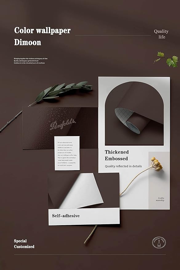 Dimoon 110''x17.7'' Grey Peel and Stick Wallpaper Contact Paper Modern Self Adhesive Wall Paper Removable Renter Friendly Textured Solid Color Shelf Cabinet Vinyl Roll (110''x17.7'',Dark Grey)