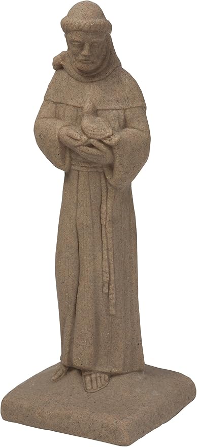 EMSCO Group Saint Francis Statue – Natural Sandstone Appearance – Made of Resin – Lightweight – 29” Height