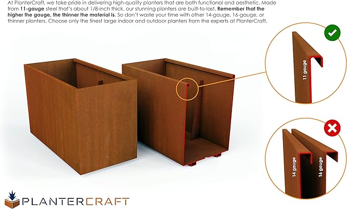 4 FT Corten Steel Planter Box – 48-Inch Large Rectangular Planter for Outdoor Plants | Heavy Duty Metal Garden Bed | Made in USA, Fully Assembled