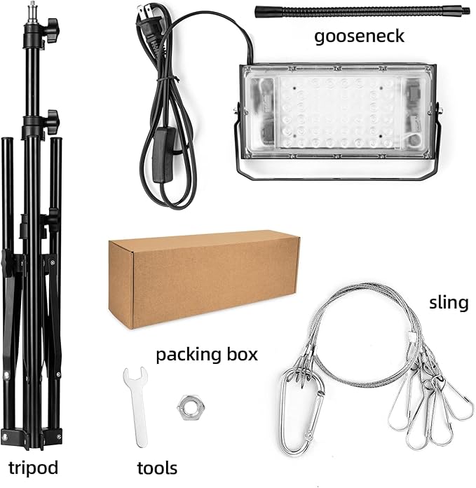 LBW Grow Light with Stand, Full Spectrum LED Plant Light for Indoor Plants, Floor Grow Lamp with 63" Adjustable Tripod, 4H/8H/12H Timer, 6 Dimmable Brightness, Ideal for Tall Plants