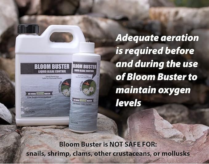 Bloom Buster Pond Algae Control - 16oz - Fast Acting Algaecide, Use in Fountains & Outdoor Ponds Containing Koi & Other Fish - EPA Registered