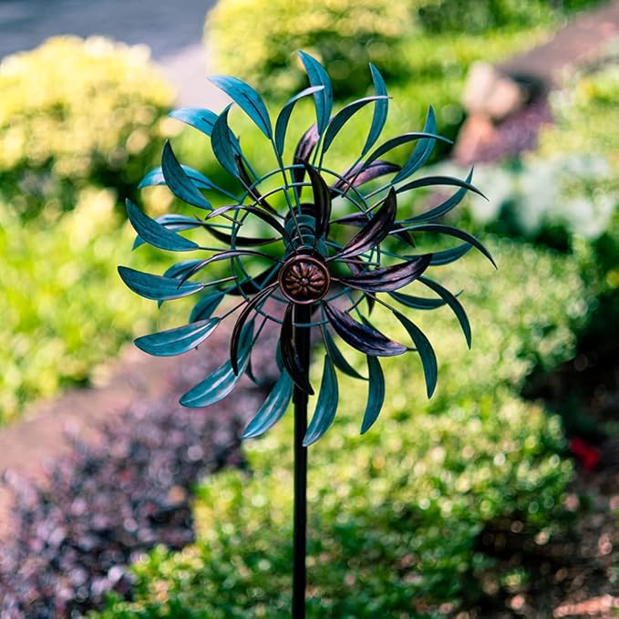 VEWOGARDEN 360° Outdoor Wind Spinner, Wind Sculpture Spinner with Metal Stake, Yard Art Decor for Patio, Lawn & Garden 63 * 13