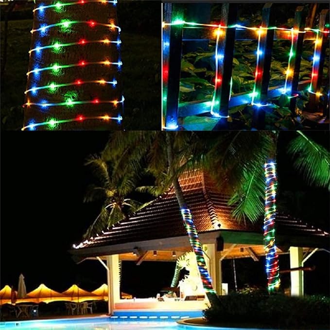 50ft 360 LED Rope Lights Outdoor, Connectable and Flexible Tube Lights with 8 Modes, Waterproof Indoor Outdoor LED Rope Lighting for Deck, Garden, Pool, Patio, Indoor Outdoor Decorations (Multicolor)