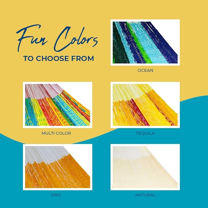 Hammocks Rada Mayan-Made Matrimonial Yucatan Hammock - Two Person - Fits 12.5 to 13 Feet Hammock Stand - Up to 550 Pounds, Two Green - Hanging Bed