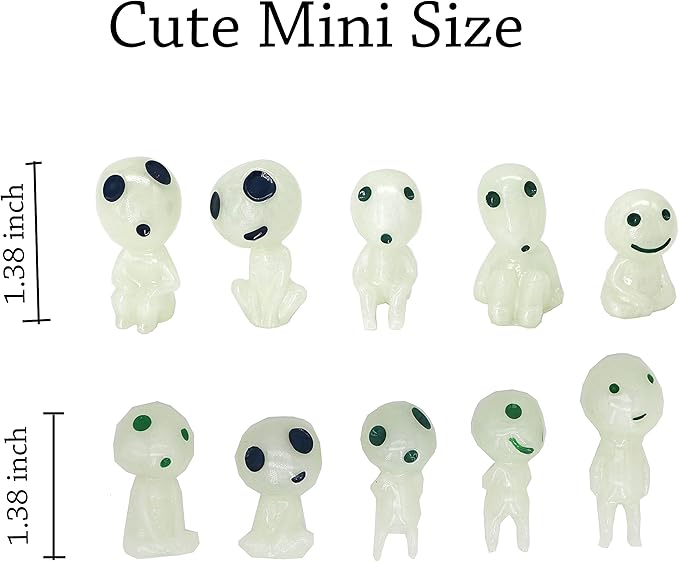 Fairy Garden Accessories Tree Elves Easter Egg Fillers Glow in Dark Basket Stuffers Garden Alien Decor Miniature for Micro Landscape Outdoor Status Patio Lawn Yard Kit