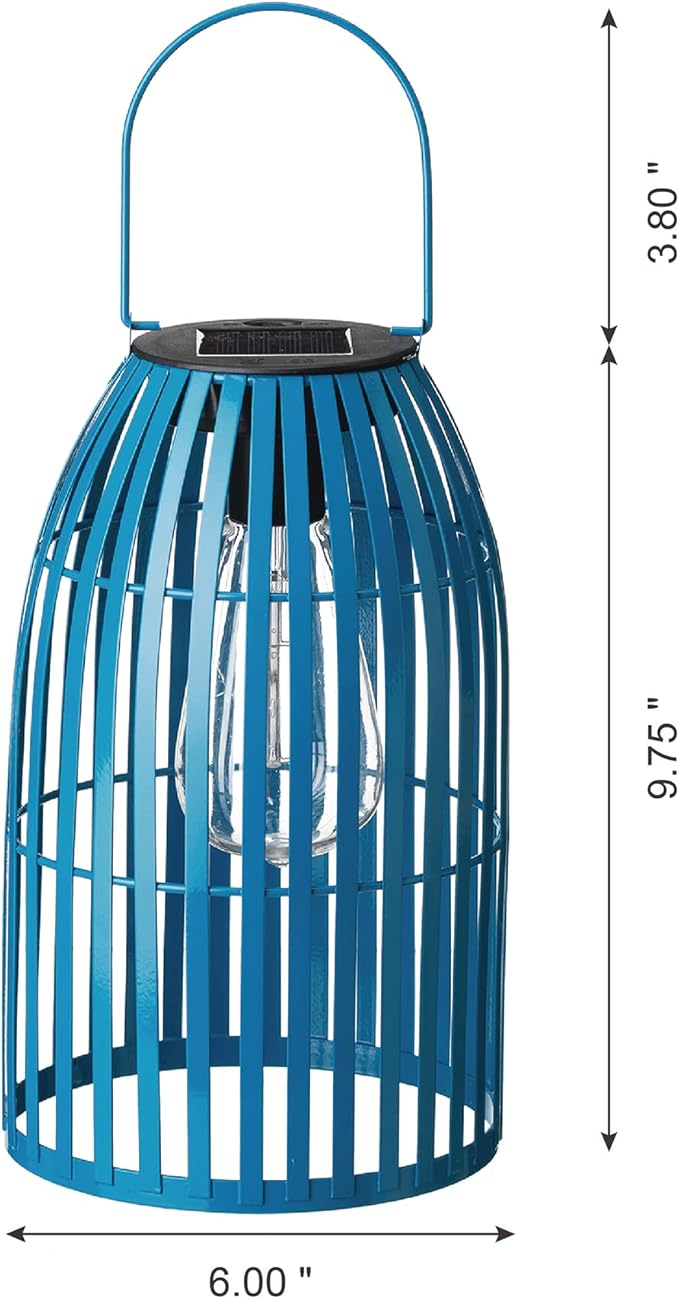 Solar Lantern Outdoor Waterproof Hanging Metal Birdcage Shaped Lantern Decorative Solar Light for Garden Yard Patio Porch