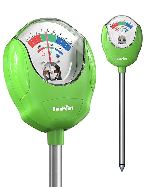 RAINPOINT Soil Moisture Meter for Plants - Accurate Plant Water Meter for Houseplants and Outdoor Plants,Gardening,Farming,No Batteries Needed(Green)