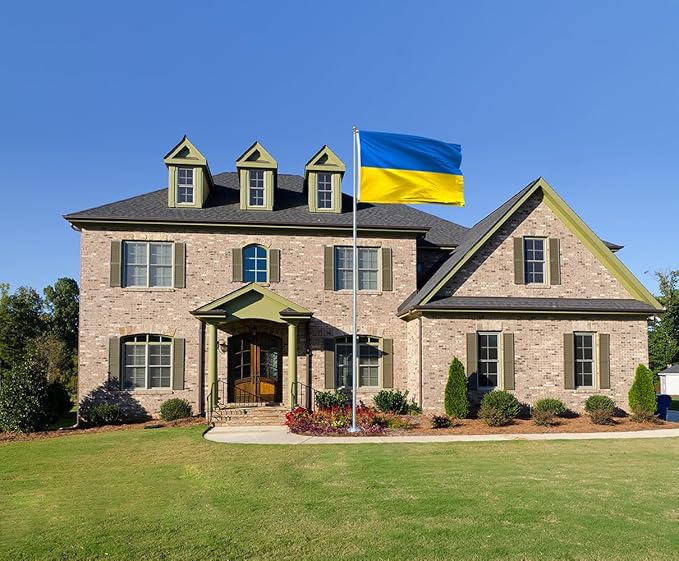 Double Sided Ukraine Flag 3x5FT Ukrainian National Polyester Flag With 2 Grommets For Patriotic Ukrainian Themed Festival Events Party Decoration (Ukraine, 3x5FT-3ply)