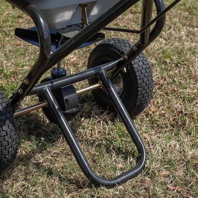 Titan Attachments 70 LB Professional Fertilizer Push Broadcast Spreader, Spreads 10 to 12 FT, Lawn Care and Ice Melter, Yard Tool