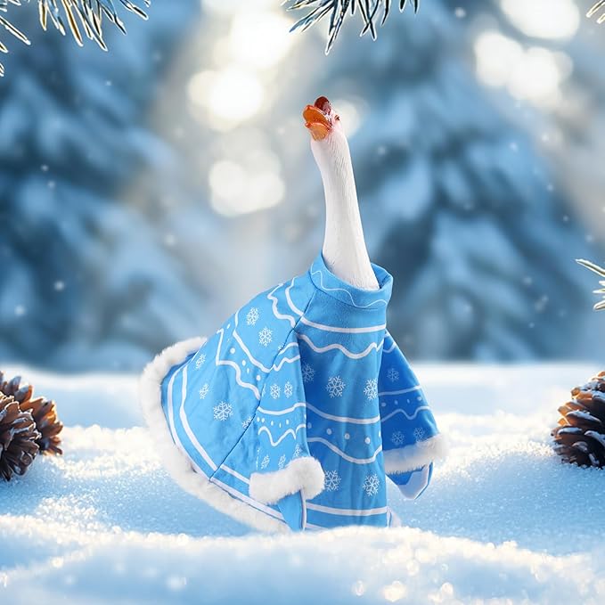 Goose Outfit, Winter Goose Outfits for Cement Goose Cute Goose Costume Yard Goose Clothing Goose Yard Statue Clothes for Outdoor Patio Yard Lawn Statueart Goose Decoration(Dwarf)