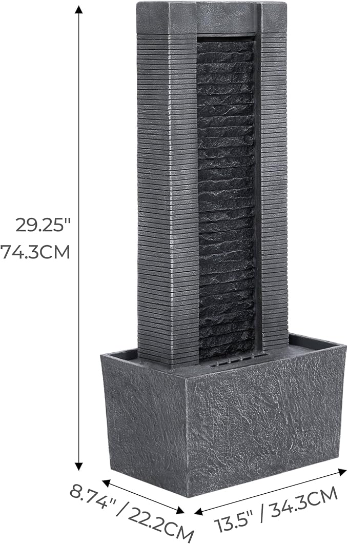 Teamson Home Demeter 29 inch Outdoor Water Fountain with LED Lights