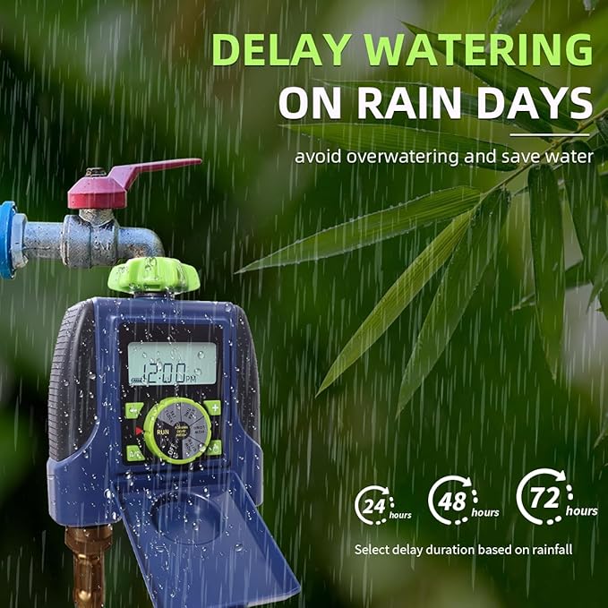 2 Outlet Garden Automatic Water Timer Digital Electronic Solenoid Valve Sprinkler Timer Waterproof Controller System Blue