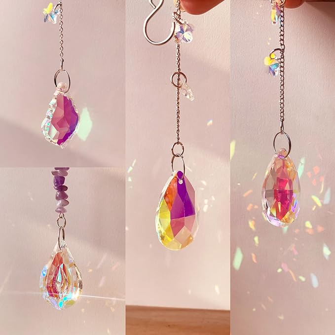 DIY Suncatcher Kit 400pcs Sun Catchers Making Kit Supplies Crafts sun catcher kits for adults Hanging Prism Suncatcher with Crystals for Indoor Window Home Wedding Garden Festival Decor (Butterfly)