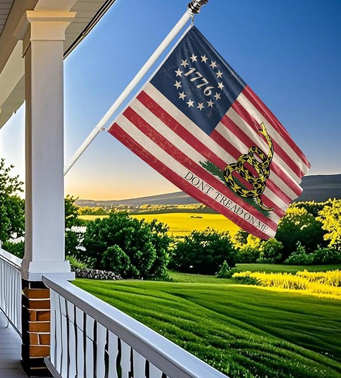 Don't Tread On Me Flag 1776 Flag 3x5 Ft Retro American Flag Polyester Double Sided Mirror Printing Outdoor House Patriotic Banner Decorate