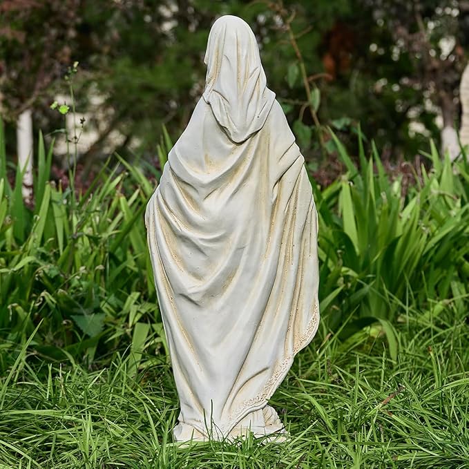 Virgin Mary Statue, Outdoor Garden Religious Decorations, Outdoor Mother Mary Statue, Garden Sculptures & Statues for Home Yard Patio Lawn Deck Hallway