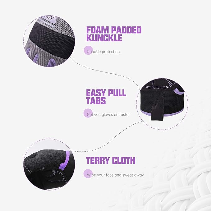 HANDLANDY Women Safety Work Gloves Utility Touch Screen Working Grip Glove for Yardwork Gardening Breathable Mechanic Gloves