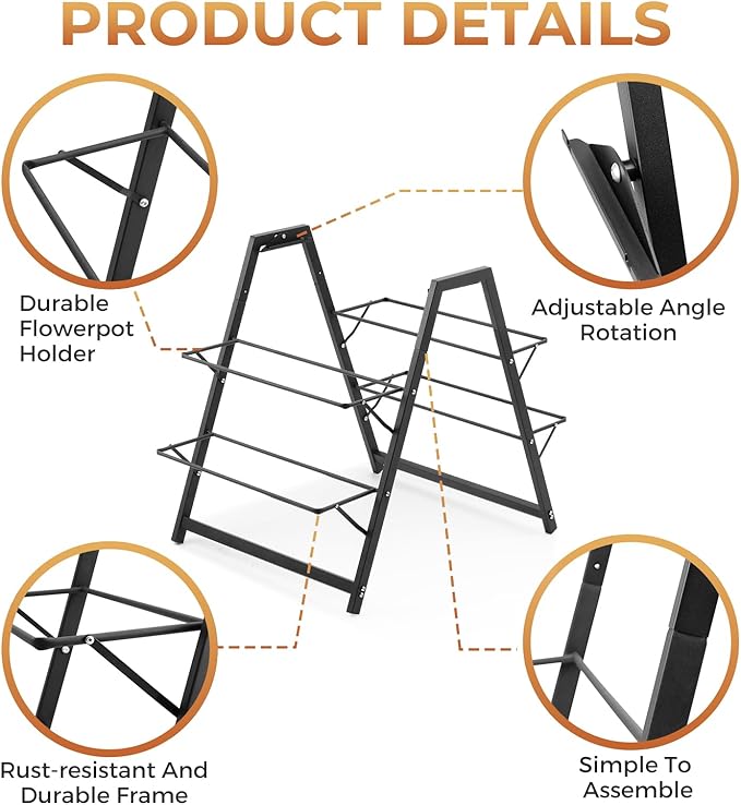 Raised Garden Planter Bed, Tiered Planter Stand with 5 Boxes (Brown), 26" Long*36.5" Wide*31" Tall, Good for Herbs, Flowers, or Vegetables in Patio Balcony Indoor Outdoor