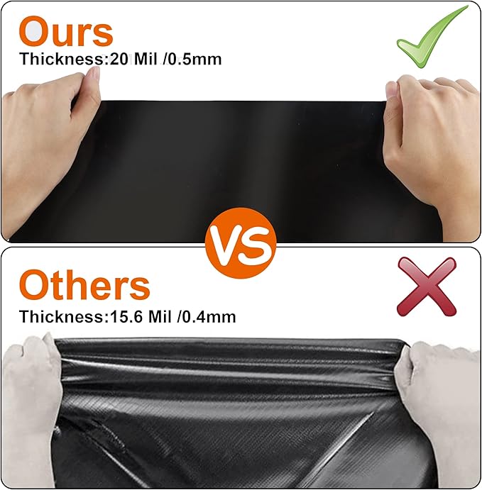 15 x 20 FT Pond Liner, 20 Mil Fish Pond HDPE Liner, Pond Liners for Outdoor Ponds, Koi Ponds, Garden Fountain, Waterfall