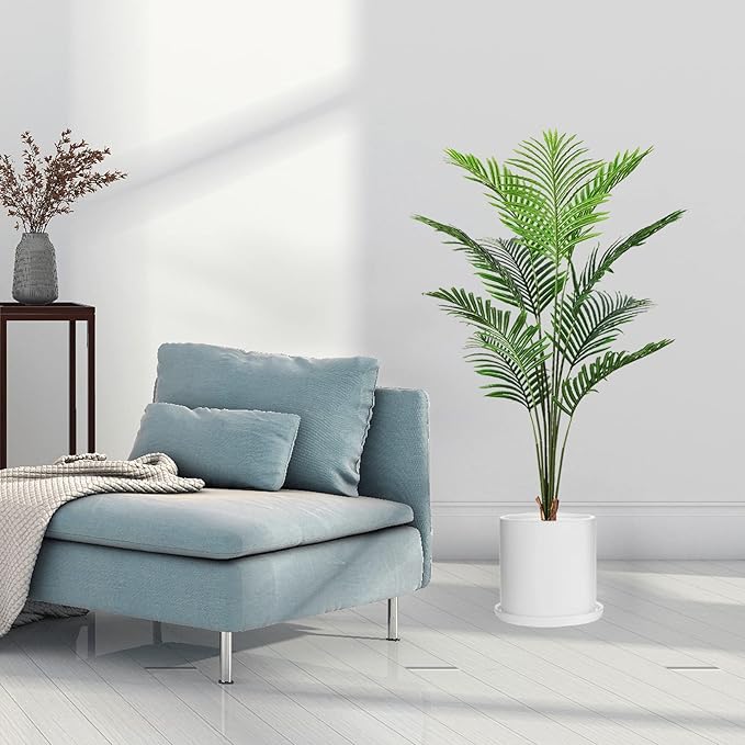 Plant Pots 10 Inch Ceramic Planter with Drainage Hole and Saucer, Matte White Modern Cylinder Planter Pot for Indoor Outdoor Plants Flowers, Full Glazed Finish