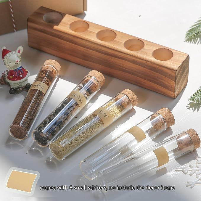 KAXYEW Glass Test Tubes with Cork Stoppers, Small Clear Glass Test Tube Plants Propagation Station for Scientific Experiments, Plant Cuttings Handmade Crafts Party Candy Storage