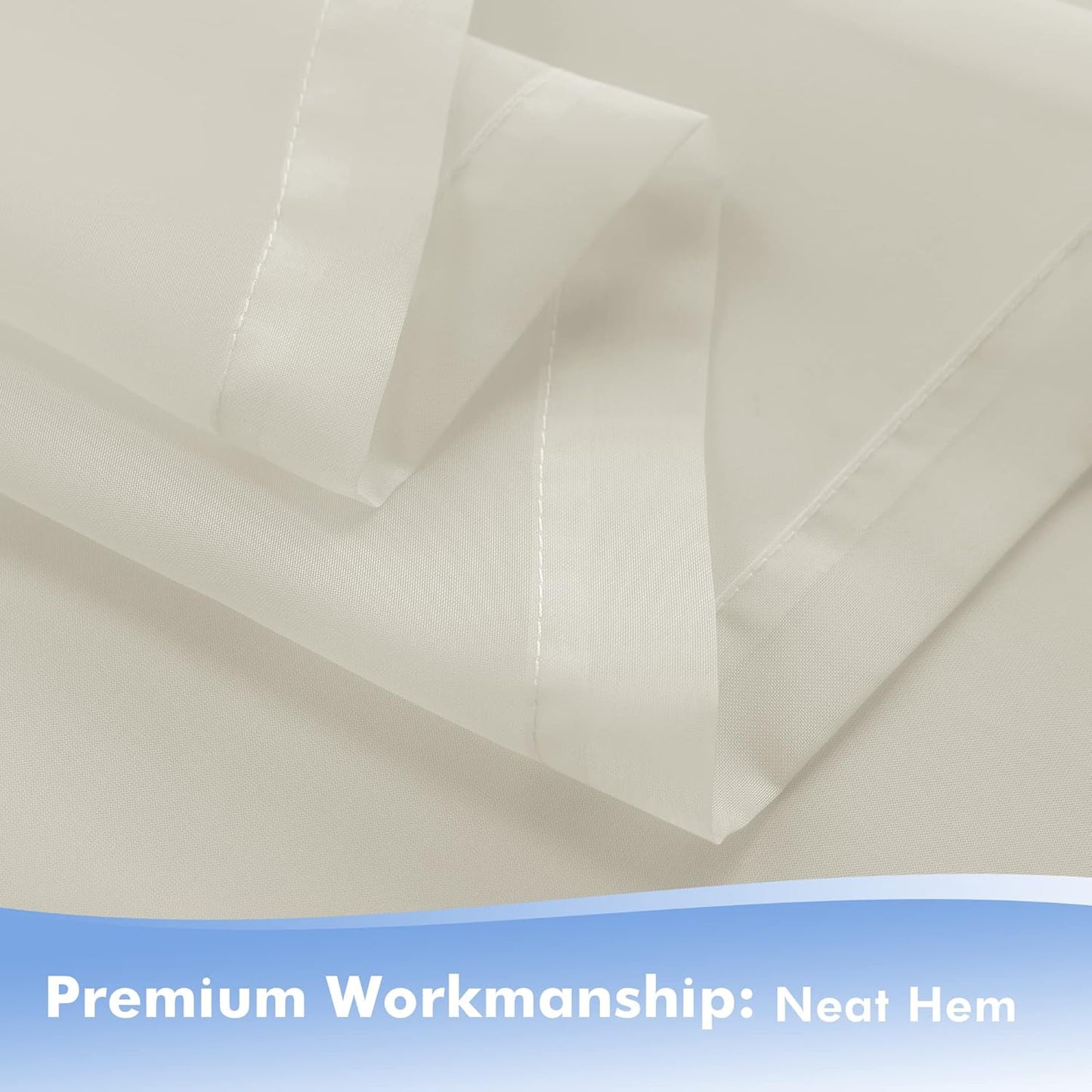 HolidayIdeas Beige Outdoor Sheer Curtains for Patio Waterproof, 4 Panels - 54 x 84 Inch - Light Filtering Voile Outside Curtains Grommet Drapes for Front Porch, Gazebo, Pergola, Backyard